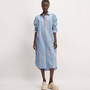 Everlane THE MIDI COTTON SHIRT DRESS | PARISIAN BLUE / BLACK / RUSTED RED / BONE